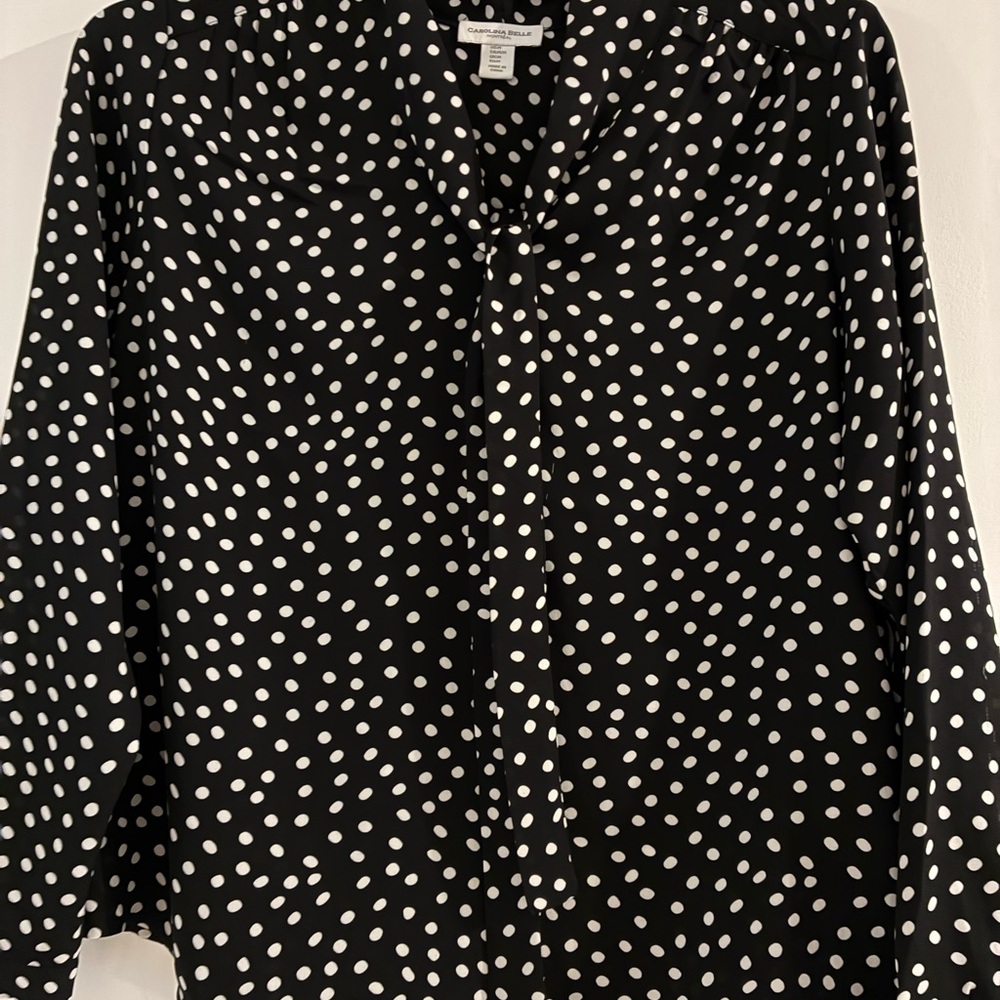 Black and White Polka Dot Women's Top